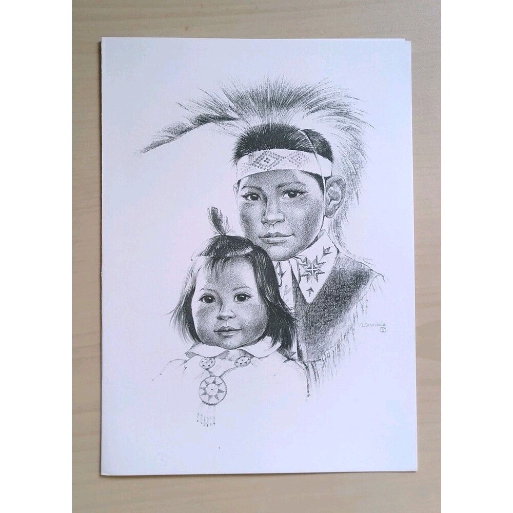 Vintage 1969 Shoshoni Children Greeting Card Vera Louise Drysdale Native